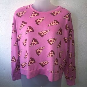 Forever 21 Knit Lightweight Pink Pizza Sweater M